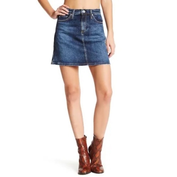 AG Adriano Goldschmied Skirt Denim 27 A Line Jean Dark Y2K Blue - Picture 14 of 14